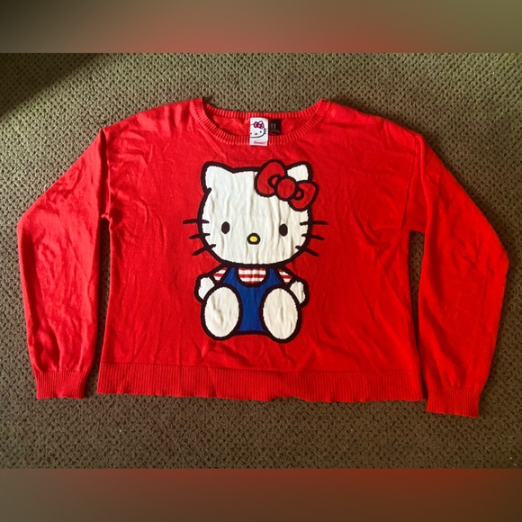 Sanrio brand hello kitty red sweater, women’s size medium. - Picture 5 of 5